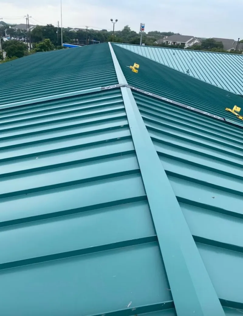 Green commercial metal roof ridge and valley for Metal Roof Repair in North Lebanon
